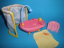 %**Mini Baby Born Möbel*Zapf Creation*Badewanne*Vorhang*Topf*Tuch*Ente**%