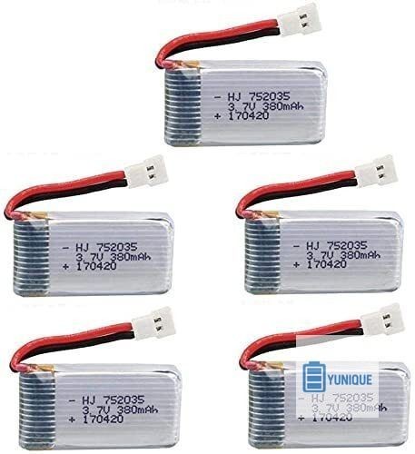 5er set 380mah lipo - set, akkus