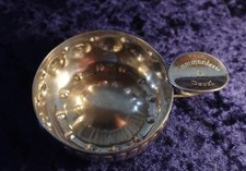 Tastevin Sommelier Wein Probierschale versilbert Silber Commanderie de Gaul alt