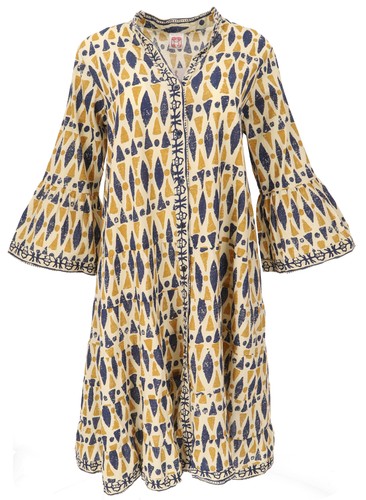 Boho baumwoll maxikleid - baumwoll,
