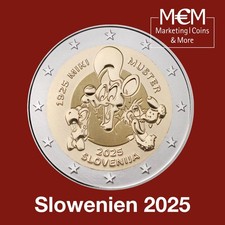 ### 2 EURO SLOWENIEN 2025 100. GEBURTSTAG VON MIKI MUSTER SOFORT LIEFERBAR ###