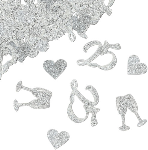 Konfetti silber hochzeit - konfetti,