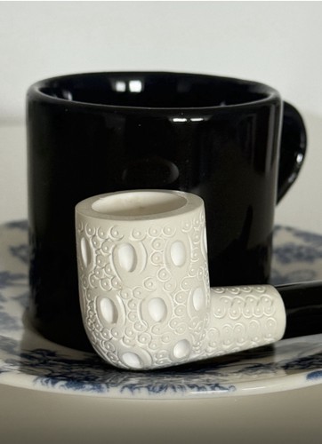 Weiße meerschaumpfeife mit - weiße,