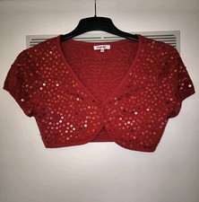 Roter pailletten bolero kurzes - roter,