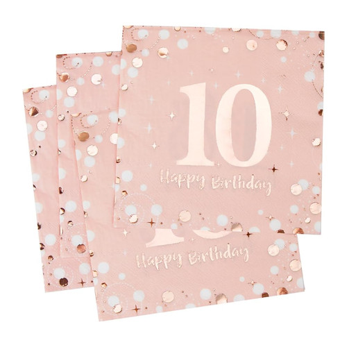 Servietten geburtstag rosa - 10.,