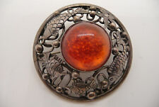 Fischland Brosche Bernstein, J. Georg Kramer , 835er Silber