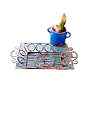 Tablett Metall Deko Landhaus Shabby