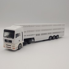 Herpa 1:87 MAN TGA Sattelzug Viehtransporter Weiß Neutral