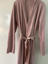 Maxi Morgenmantel Sauna-Bademantel Gürtel lang Polyester altrosa Gr XL /42 Zara