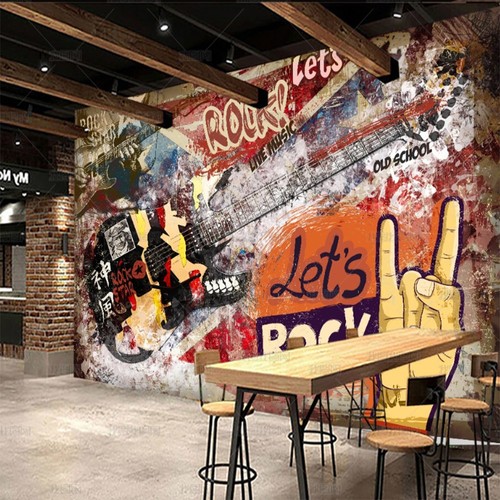 Graffiti rock musik wandtapete - musik,