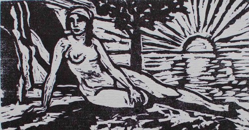 Frauenakt badende vor - frauenakt,