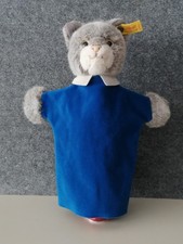 Steiff Katze Kater Handpuppe Kasperle Puppentheater 6465/27 Knopf Fahne