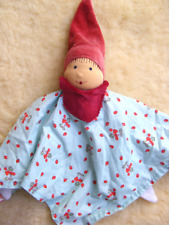 Schmusepuppe Schmustuch Puppe Zwerg groß Waldorf Baby Nicki Baumwolle blau rosa