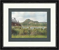 Donaustauf Regensburg Burgruine Walhalla Bayern Brücke F_Vintage 01760 Gerahmt