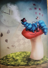 Wandbild Druck Poster Leinwand Bild Alice im Wunderland 60cm x 40cm