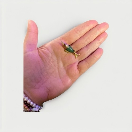 14k gelbgold jade koi fisch - jade,