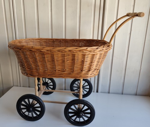 Puppenwagen rattan korb - -,