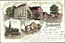 Litho Burhave Butjadingen Wesermarsch, Kirche, Hauptstraße,... - 10456517