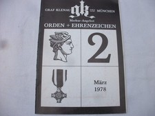 alter Ordenskatalog Graf Klenau , März 1978