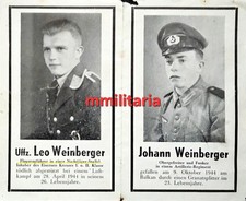 Sterbebild WWII Brüder Nußbach Unteroffizier 7./NJG-4 Eutingen Artillerie Mostar