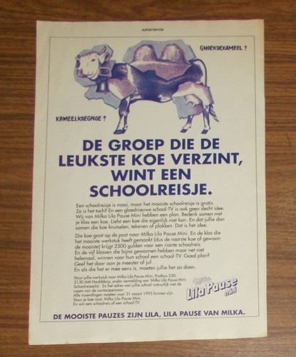 Seltene werbung milka - milka, lila
