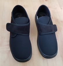 Fischer Hausschuh 39 schwarz Klett Stretch Senioren Reha Ortho Hallux