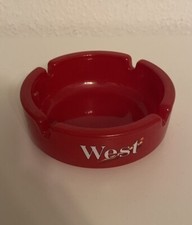 West Aschenbecher Rot Glas Neu ca. 10,5 cm Ascher Tischaschenbecher