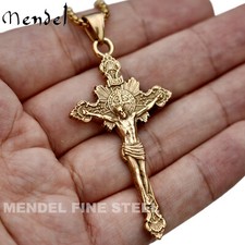 MENDEL Mens Gold Plated Jesus
