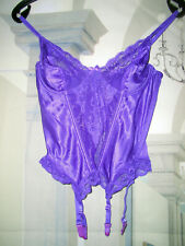 Sexy schimmernd Spitze Nylon Straps Torselett 80 C Corsage lila Susa NEU (si38)