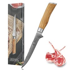 Wakoli Filetiermesser 14,50 cm extrem scharfe Klinge und Olivenholzgriff