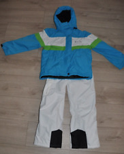Skianzug von Crane, Gr. 134 / 140, türkis blau weiß, Ski Jacke und Hose, Kinder