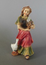 Frau mit Gans und Krug 8 cm hoch Hirtin für Krippenfiguren Größe 8 cm - 9 cm