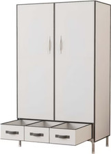 INOSIGN Stoff Kleider Schrank Garderobe STOCKHOLM weiß mit Schubladen