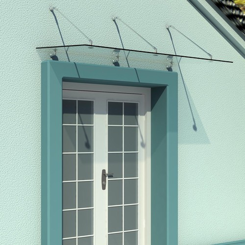 Homcom glasvordach haustür - glasvordach,