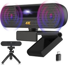 Webcam 4K Kamera PC mit Mikrofon Geräuschunterdrückung Autofokus 85°Sichtfeld