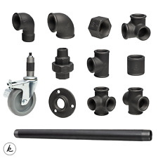 Temperguss Fitting - 3/4 Zoll - Gusseisen - Anthrazit - Möbelbau - Rohrnippel