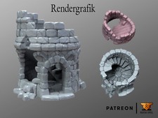 Tabletop  Wargaming Gelände  Gebäude - Rundturm-Ruine