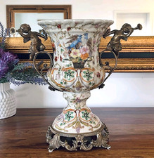 Porzellan Vase Engel Bronze