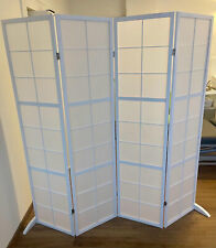 Paravent Raumteiler Trennwand Holz Weiß Shoji Sichtschutz Reispapier Homestyle4u