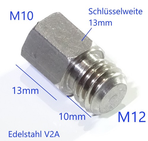 Edelstahl v2a innen m10 - innen, auf
