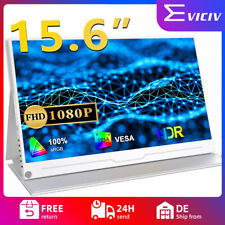 Weiß FHD Portable Monitor, 15,6 Zoll Tragbarer Mobiler IPS Bildschirm 1920x1080P