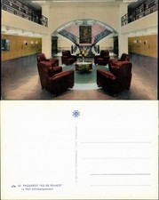 Ansichtskarte  Le Hall d'Embarquement PAQUEBOT Dampfer ILE DE FRANCE 1930
