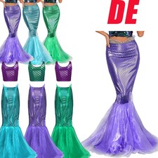 DE Meerjungfrau Kostüm Damen Meerjungfrau Rock Schwanz Halloween Tanz Party