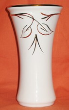 GILDE VASE GOLDDEKOR 24 Karat Weiß Wertvolle echte Handarbeit H. ca. 17,5 cm