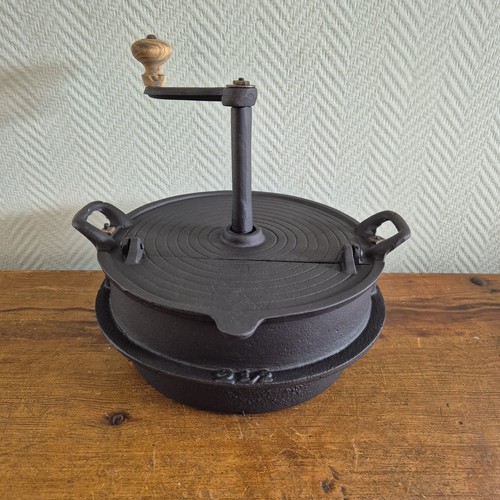 Antieke koffiebrander pan - antieke,