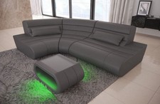 Ecksofa Leder Sofa LED