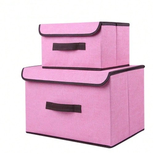 2er set stoffbox mit - stoffbox, deckel