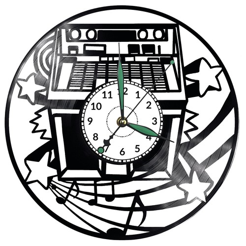 Jukebox vinyl wanduhr - jukebox,