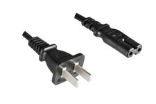 DINIC Netzkabel Stromkabel China Typ A auf C7, 1,80m, CHN 2pin