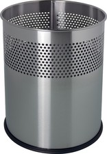 helit Edelstahl Papierkorb mit Lochdekor 15 Liter silber aus Edelstahl